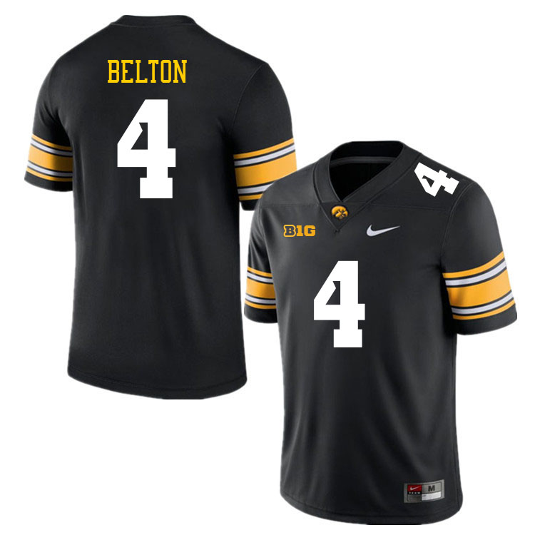 Iowa Hawkeyes #4 Dane Belton College Football Jerseys Stitched Sale-Black